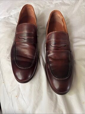 Donald J. Pliner Men's Brown Leather Penny Loafers
